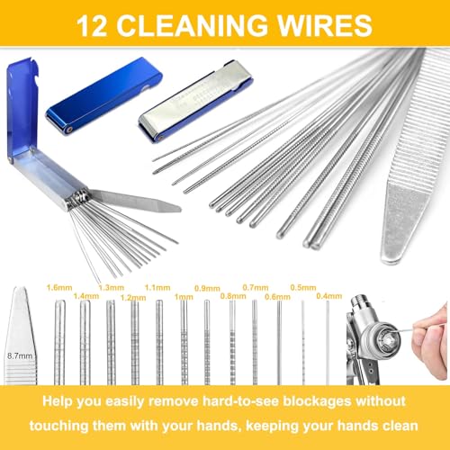 Image of Carburetors Carbon Dirt Jet Remove Cleaner with 13 Cleaning Wires Set, 10 Cleaning Needles, 5 Nylon Brushes, 1 Sharp Pick Tool Kit for Motorcycle Welder Chainsaw Spray Guns