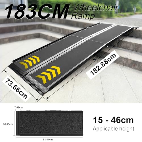 Rampe pliante en aluminium robuste et antidérapante de 1,5 m - 3