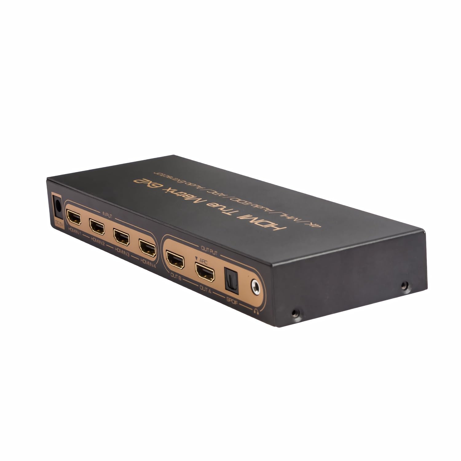 C04DS 6x2 HDMI Matrix Commutatore & Splitter – 6 ingressi, 2 uscite – 4K, 3D, HDR, MHL, ARC, estrazione audio con SPDIF & jack da 3,5 mm – Switch HDMI per home theater, Fire TV, proiettore e
