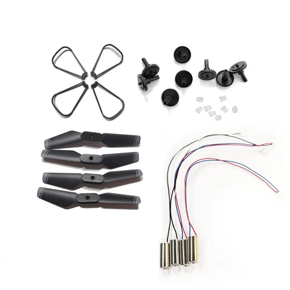 Kit de Piezas de Drones compatibles con LSRC XT6, Que Incluyen Motores CW CCW, hélices de Engranajes y Marcos Protectores para cuadricóptero D93 S171(Set 1)