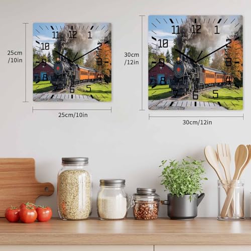 Reloj de pared cuadrado silencioso 12 pulgadas madera miniatura 6