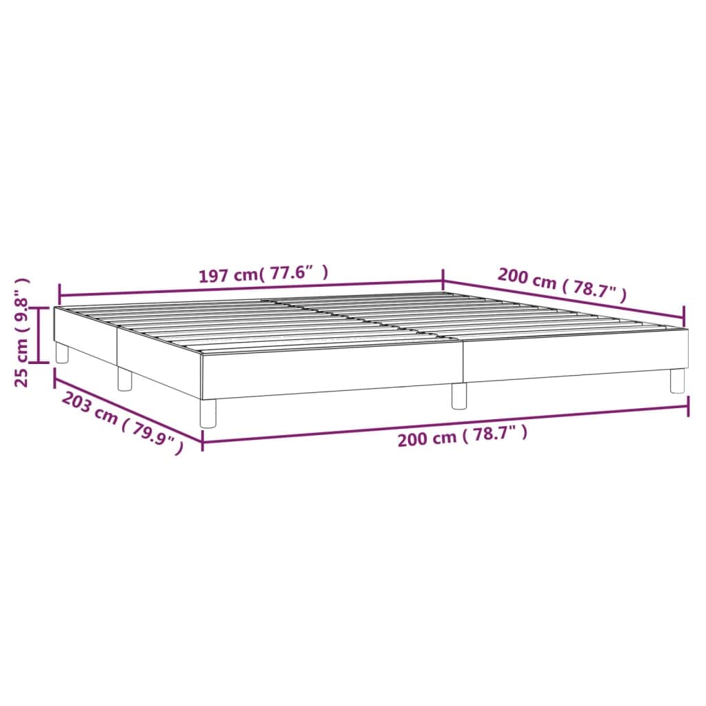 vidaXL Estructura de Cama con somier Tela Gris Claro 200x200 cm