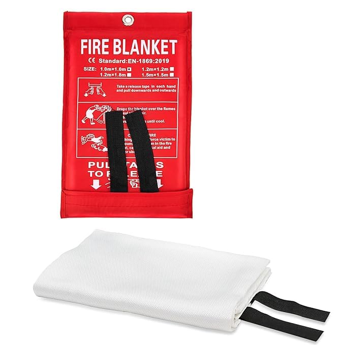 Kruthu Enterprise Fire Blanket Emergency for Home Kitchen, Fiberglass Fire Suppression Blanket for School, Fireplace, Outdoor Grill, Car, Office, Warehouse (Pack of 1)-image-38