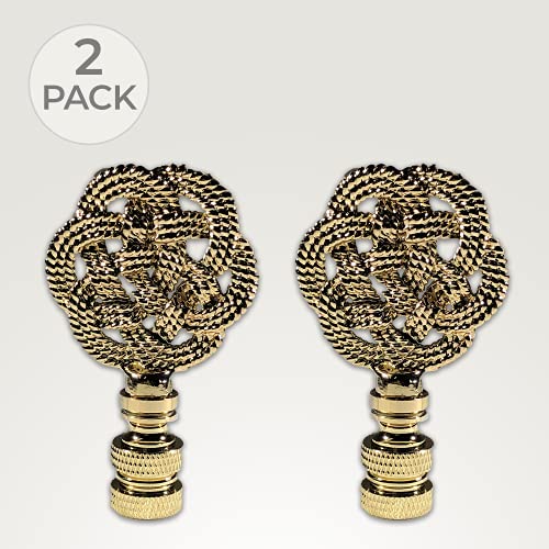 Image of Royal Designs, Inc. Decorative Celtic Knot Lamp Finial, Polished Brass - Pack of 2