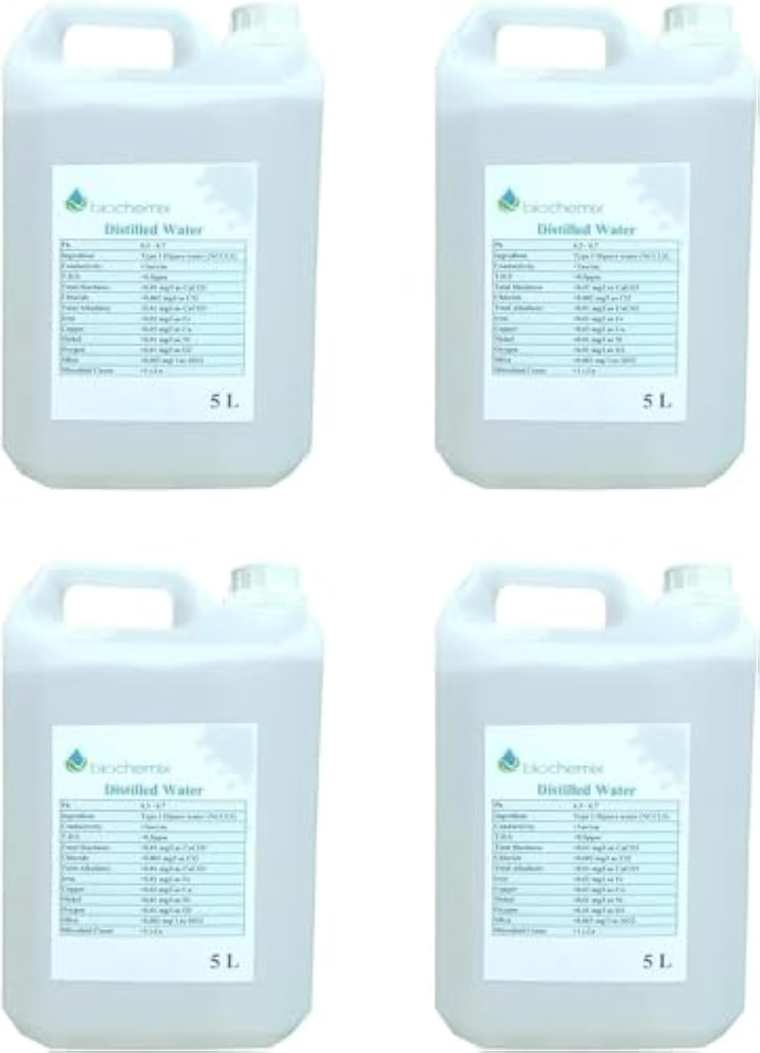 BioChemix HIPURE Distilled Water 5000 ml-4 PCS