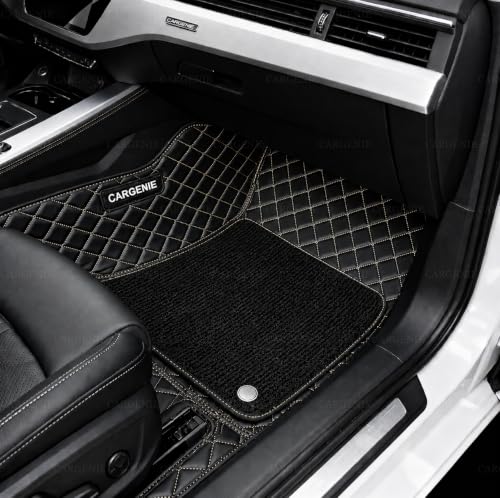 Image of 7D Car Floor Mats for Mahindra 3XO EV 2026 | Black Beige | Waterproof | Anti-Slip | PU Leather | Full Coverage | All Weather | Custom Fitted 7D Car Foot Mats