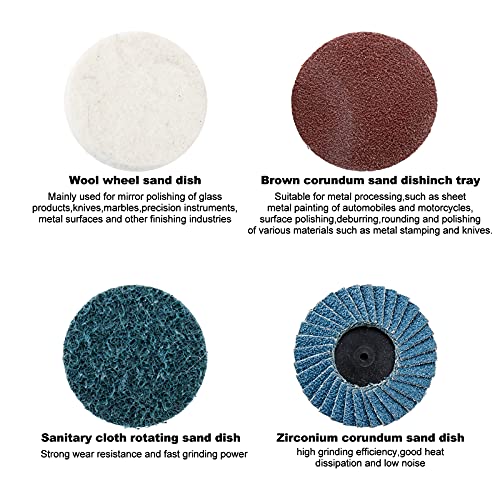 Tysun Angle Air Die Grinder 1/4'' Pneumatic Die Grinder Industrial 90° Air Straight Grinder With 4 Pcs 2" Roll Lock Sanding Discs #TOP2