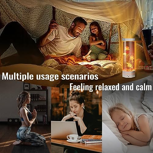 Go2Chai JFL-001 Jellyfish Aquarium Lamp Fake Fish Jelly Fish Tank Aquarium Lava Lamp Night Light Room Decor,7 Jellyfish&Clownfish,Adult Kids Home Office Room Desk Light thumb #3