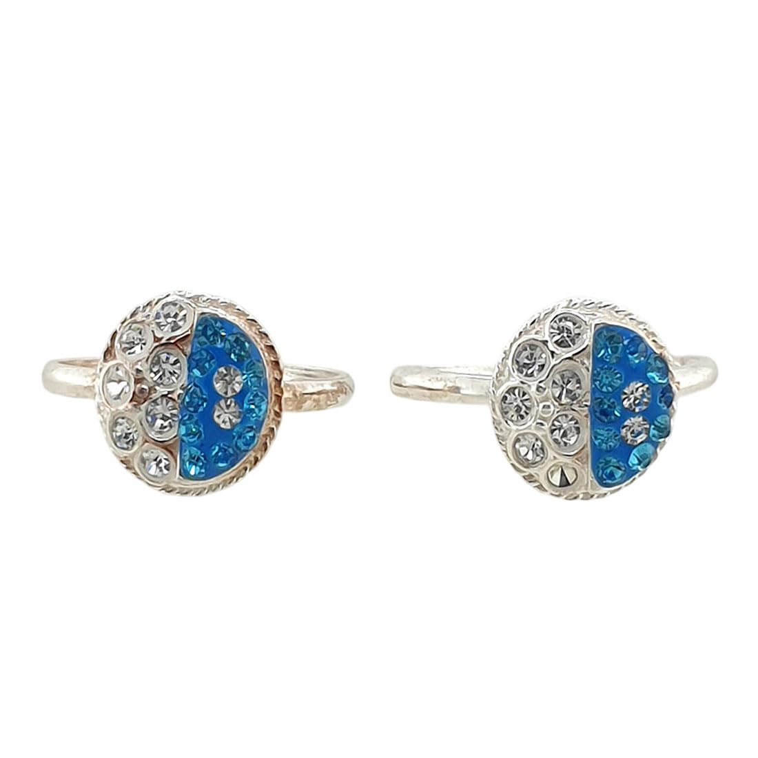 sahiba gems Pure Silver Designer Toe Rings with Sparkling Zircon (Chandi Bichhiya) For Women ~ 2 Pieces-picture-18