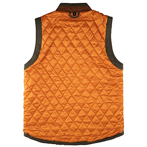 Image of Lisskolo Men's Quilted Lined Vest Washed Canvas Winter Warm Outdoor Hunting Work Utility Travel Vest Jacket