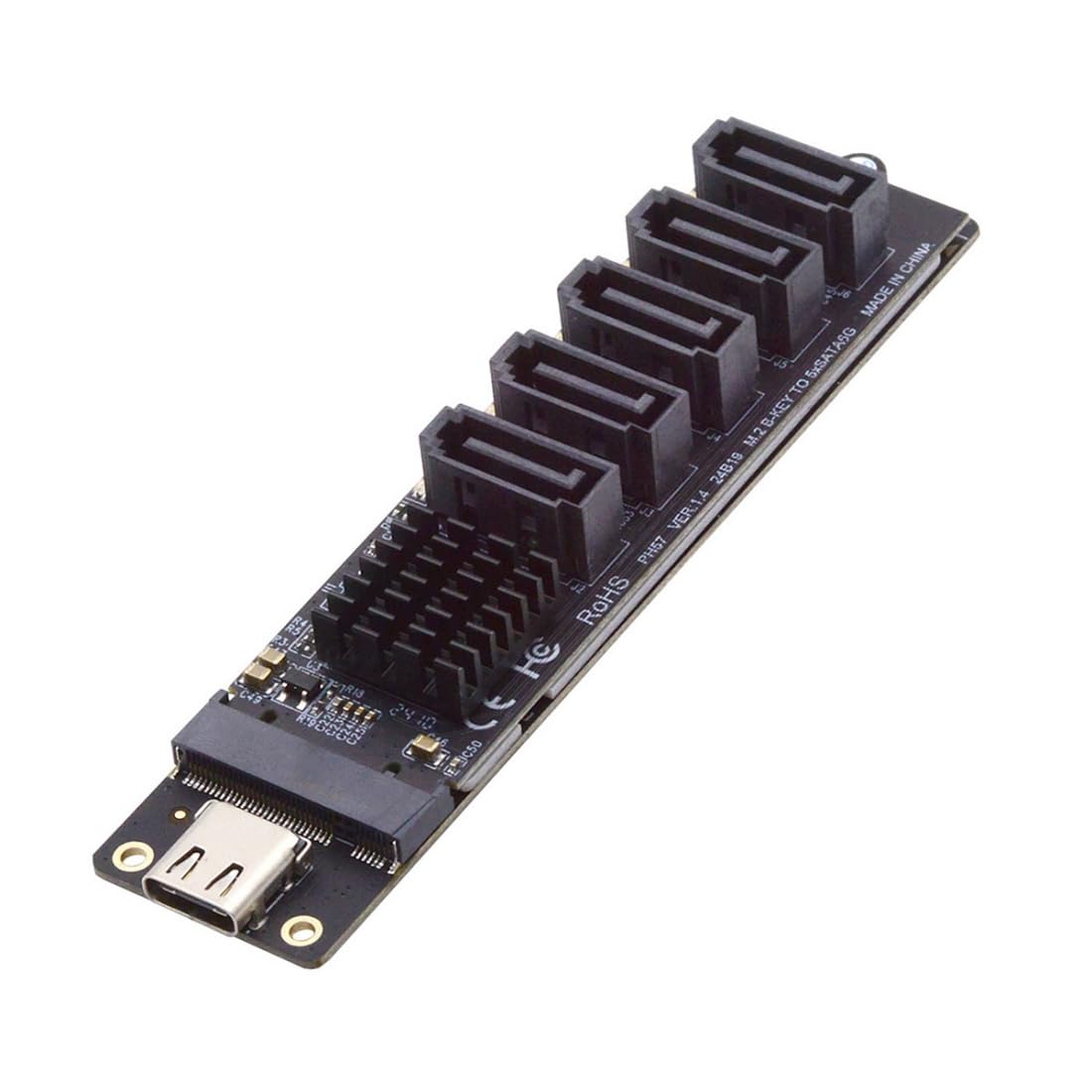 chenyang USB 3.1 Gen 2 a 5 SATA 3.0 Port Multiplier Extension Card Adapter per scheda madre SATA Hard Drive Port Extension con chipset JMB575 JMS580