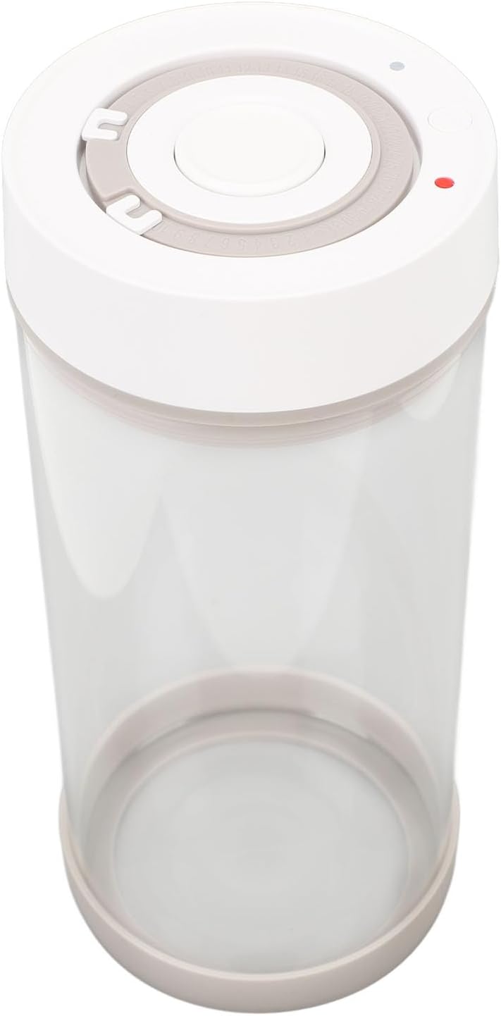 Aramox Electric Vacuum Canister, Sealed Glass Jar for Tea Coffee Beans Nuts Food Storage, with Built in 500mAh Battery, for Home Kitchen Organizer (1350ml)