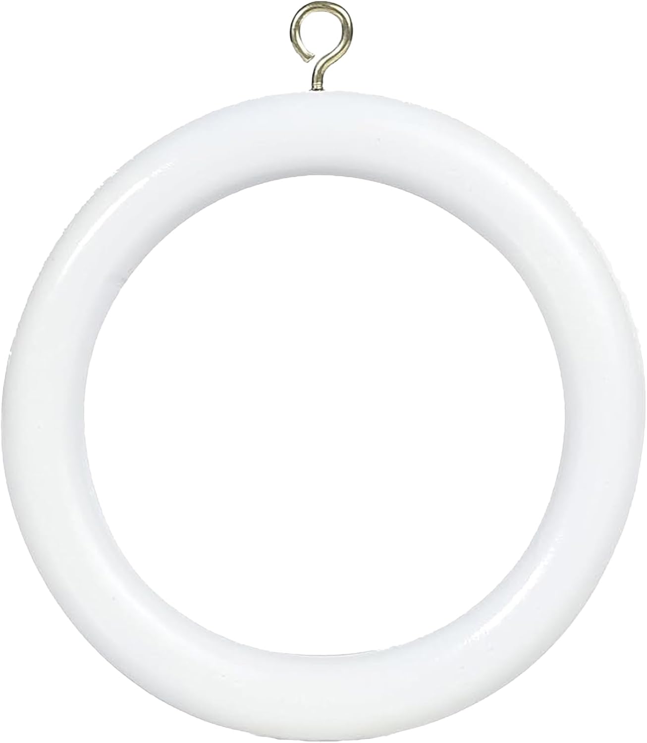 Premium 13 Pcs Handcrafted Luxury White Curtain Rings with Metal Screw Eye Hook – Suitable for 1 Inch to 1.5 Inch – Smooth Wooden Drapery Rings for Curtain Rods (Medium - 3", 13, Pieces)