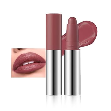 Deep Rosewood Matte Lipstick Crayon Waterproof Long Lasting Lip Liner Pencil, High Pigment Creamy Velvet Lipstick, Non-Drying Lip Color for Women, 04#