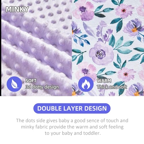 Image of Baby Nursery Bed Blankets Ultra Soft Double Layer Mini Blanket Minky Blanket Receiving Blankets Shower Gifts(30 inch*40 inch,Roses)