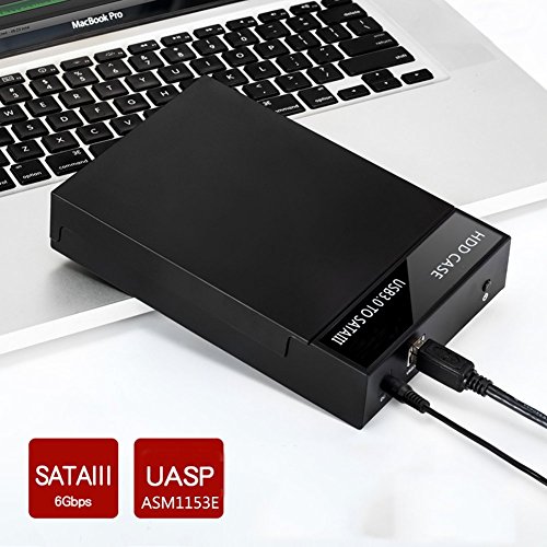 RSHTECH USB 3.0 SATA Festplattengehäuse für 3,5''/2,5'' SSD & HDD Externe HDD Gehäuse Festplatten Gehäuse mit USB 3.0 Kabel unterstützt bis zu 6 Gbps & 16TB Laufwerke mit 12V 2A Netzteil, RSH-319 – Bild 6