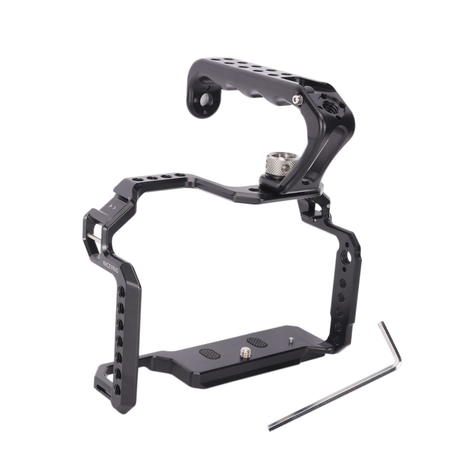 NICEYRIG R5 R5 C R6 Käfig-Set für spiegellose Canon Kamera mit Tragegriff Oben und verschiedenen Erweiterungsschnittstellen, Käfig aus Aluminiumlegierung für Canon R6 spiegellose Kamera-538