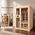 Homsido 2-Person Low EMF Far Infrared Sauna for Home,Canadian Hemlock Wood with 7-Color Therapy,Bluetooth Speakers,Chromotherapy Lights,1850W Heater,Tempered Glass Door&LCD Control Panel