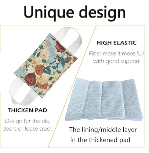Image of Baby Proof Door Silencer & Cloth Latch Cover, Quiet Close Anti-Slam Pads to Prevent Slamming and Accidental Locking, for Nursery and Toddler Safety (3, Beige Floral Pattern, 4.1 * 3.1 inches)