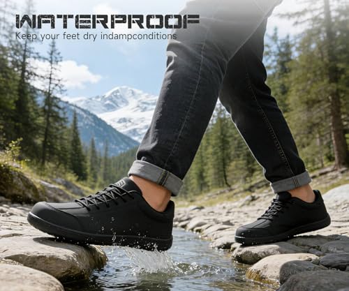 Image of LARNMERN Steel Toe Skate Shoes Men Safety Work Sneakers Wide Toe Box Barefoot Zero Drop Non Slip Shoe