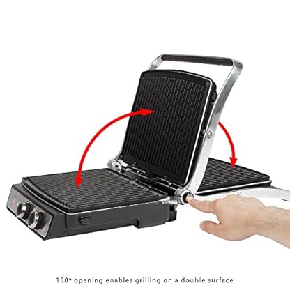 Profi Cook Kontaktgrill PC-KG 1029 Elektrogrill im Edelstahl-Gehäuse, 180° Öffnung zum Grillen auf doppelter Fläche… – Bild 8