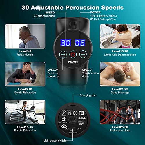 image for HOPOSO Muscle Massage Gun Deep Tissue Percussion Massager 30 Speed Lev