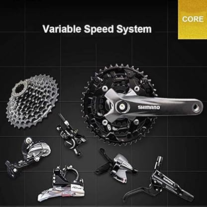 27-Gang-Mountainbikes, Profi 26 Zoll Adult Fat Tire Hardtail Mountainbike, Alurahmen Vorderachsfederung All Terrain Fahrrad, – Bild 8