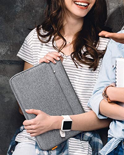 Image of Dynotrek Protector 15.6 inch Laptop Sleeve Case, with Charger Pouch Shockproof Protective Cover, Accessory Pocket, Briefcase Carrying Computer Hand Bag, HP, ASUS, Dell, Lenovo, Acer -Denim Grey