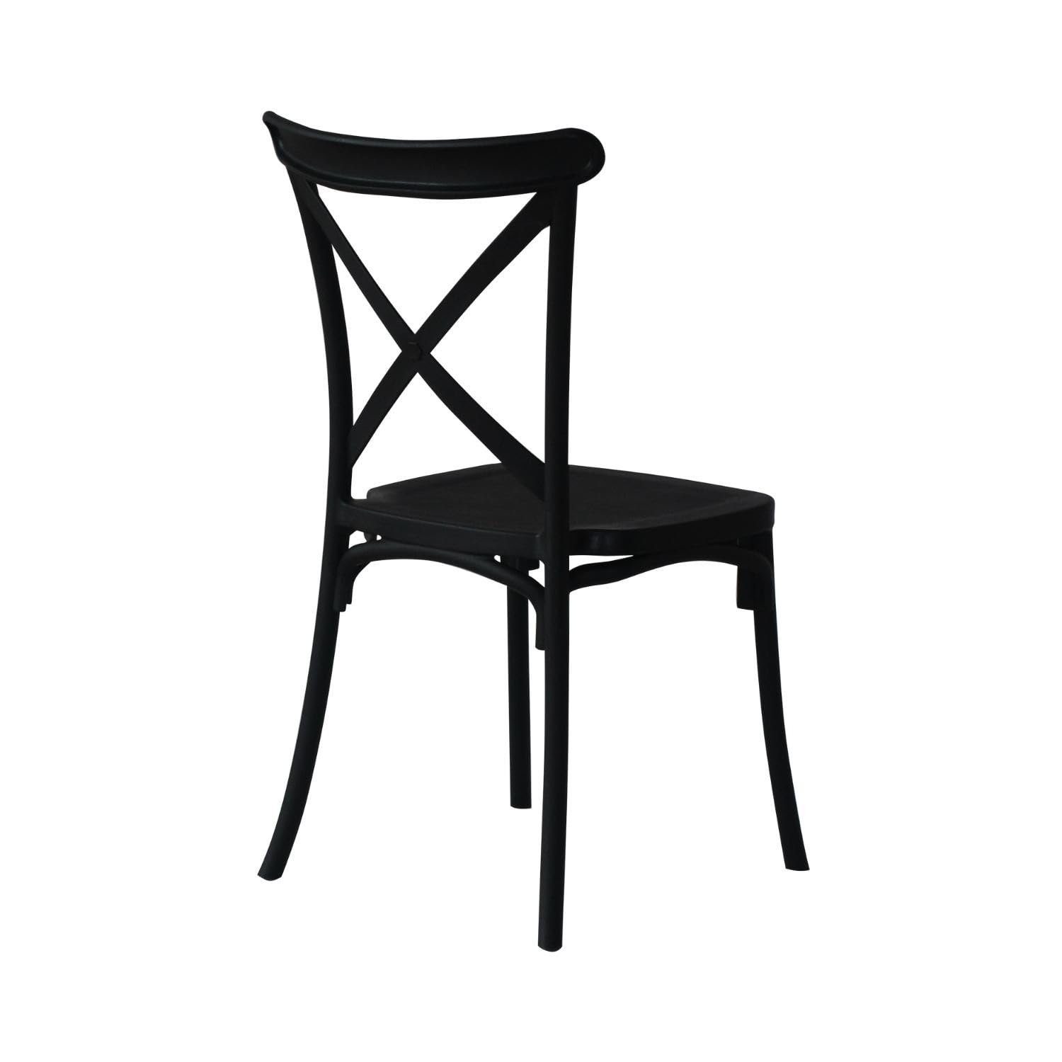 7H SEVEN HOUSE Silla para Catering Apilable Caroline, Resina, Negro, 45x40x87.5cm