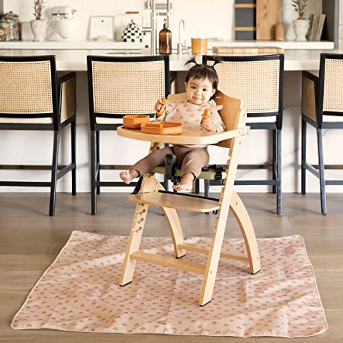 Tiny Twinkle Mess-Proof Splat Mats For Under High Chairs Or Table Cover Art Projects For Baby And Toddler - Waterproof, Washable Floor Or Table Splash Mat 51" X 51" (Boho Rainbow) #TOP1