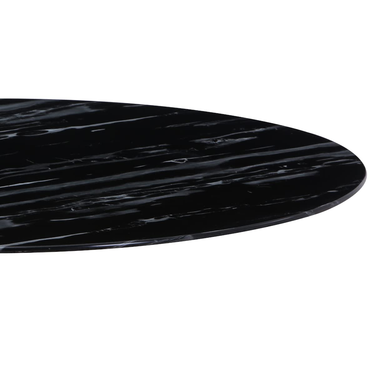 Glasplatte als Tischplatte in Ø60cm Facettenschliff, Schutzplatte mit 6mm ESG Sicherheitsglas (Marmoroptik Schwarz)