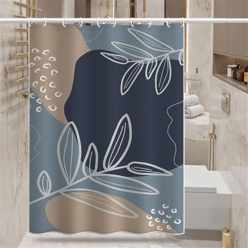 Rideau baignoire feuilles abstraites en polyester dense 100x200 cm de qualité supérieure