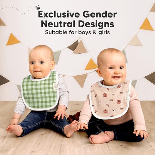 Image of KeaBabies 8-Pack Organic Baby Bibs for Drooling and Teething (Countryside) | Soft Cotton Bibs for Baby Girl, Boy, Extra Absorbent, Easy to Clean & Put On, Toddler, Newborn, Infant 0-24 Months