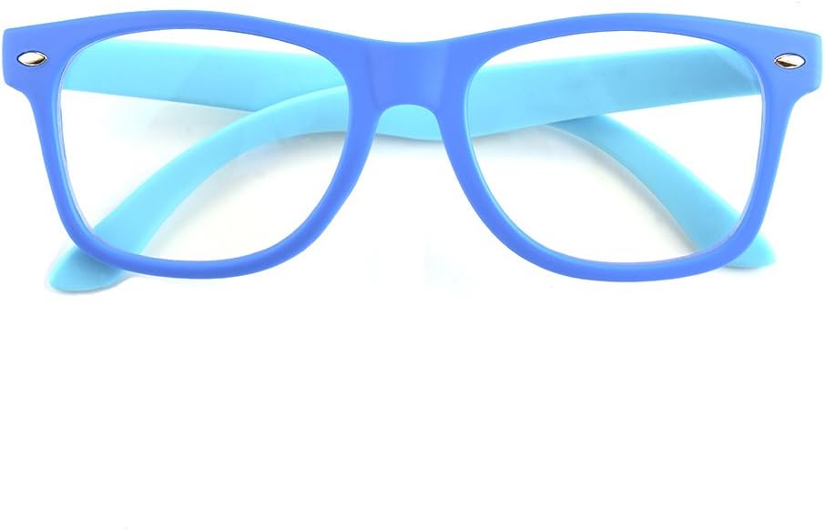 Gudzws Kids Anti Blue Light Glasses Rectangle Plastic Frame Protect Eyesight from Digital Display Computer TV Boys Girls Child Unisex Blue (suitable for 5-12 years old)