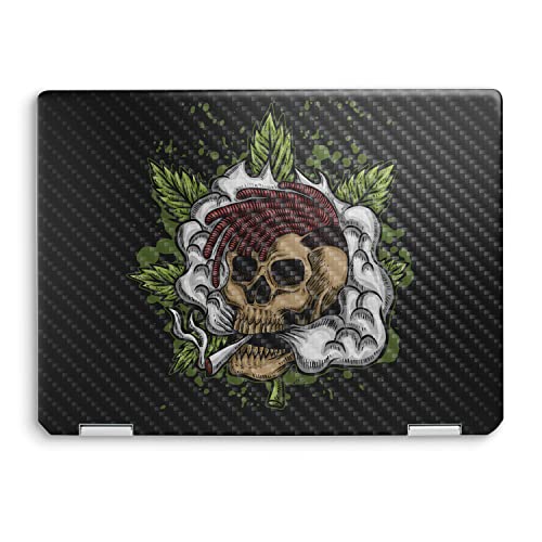 Image of MightySkins Carbon Fiber Skin Compatible with HP Spectre x360 14 inch (2022) Full Wrap Kit - Death by Ganja | Protective Durable Textured Carbon Fiber Finish | Easy to Apply | Made in The USA