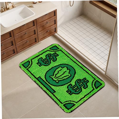 Alfombras de baño suaves absorbentes de agua con forma de dinero 5