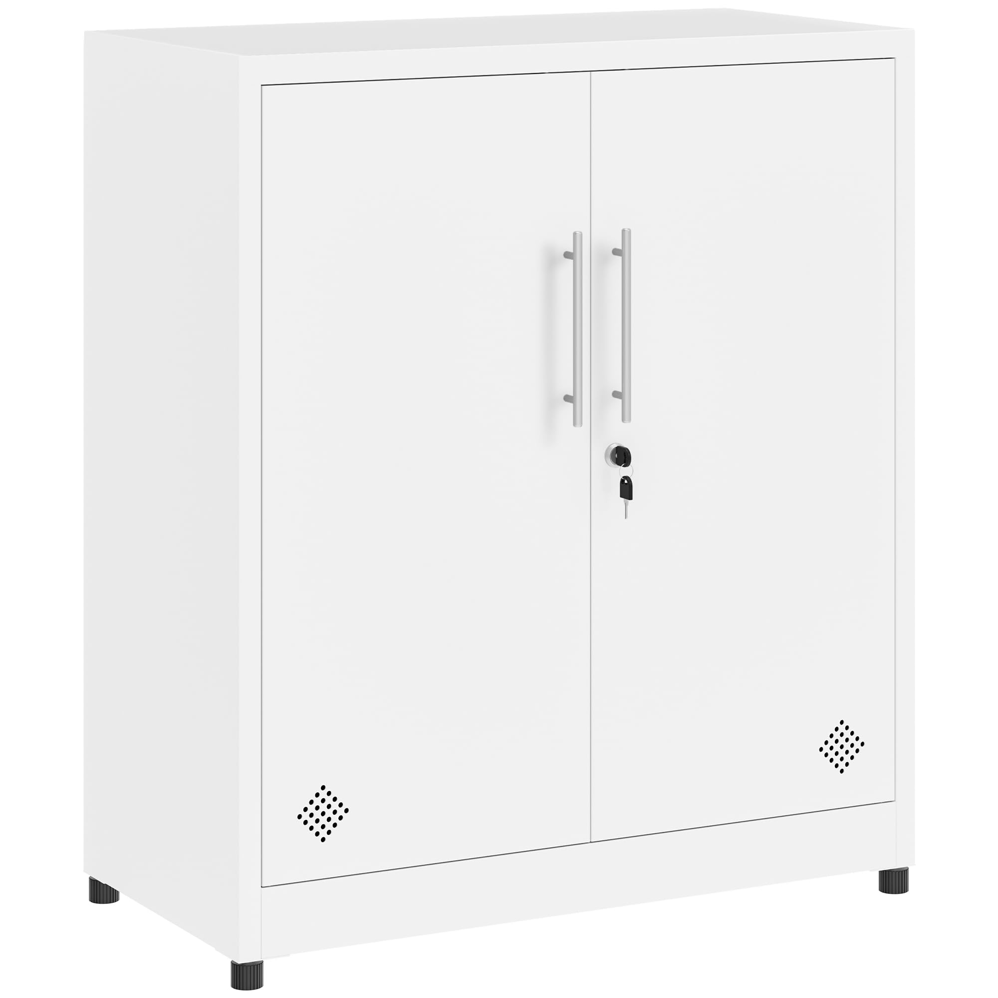 YITAHOME Gabinetes de Almacenamiento de 2 Puertas, archivadores de Metal con Llave, Armario de Almacenamiento Independiente con 2 estantes Ajustables, Armario Organizador de baño, archivadores para