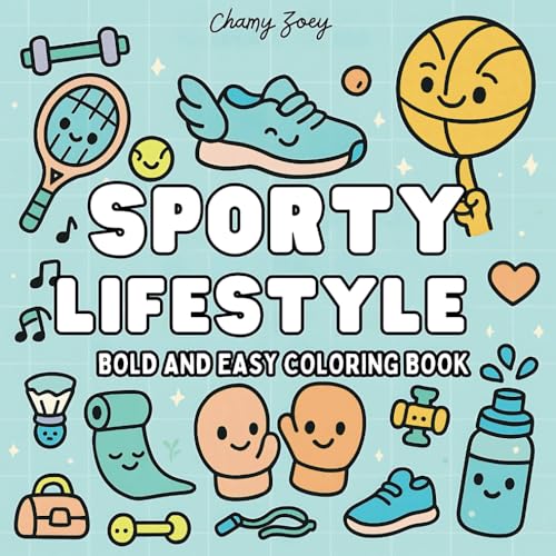 Sporty Lifestyle: Bold and Easy Coloring Book for Adults and Kids, Cool Sports and Games image 2