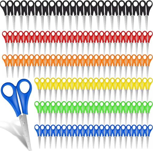240 Pcs Kids Scissors Bulk for School 5 Student Scissors Child Scissors Blunt Tip Safety Scissors Stainless Steel Paper Scissors for Kindergarten Primary Craft Project (240)