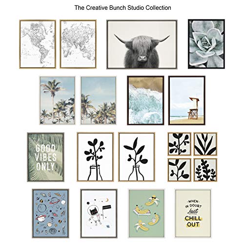 Kate And Laurel Sylvie Vintage Black And White World Map Framed Canvas Wall Art Set By The Creative Bunch Studio, 2 Piece 18X24 Natural, Chic Map Art For Wall #TOP3