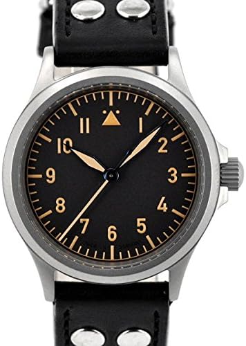 DIEVAS German Made Vintage Flieger Watch with Sapphire Crystal and a 39mm, 6Steel Case