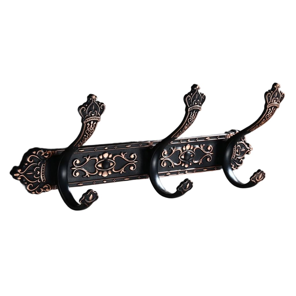 ZHOUXIAO Vintage Metal Coat Rack Wall Mounted with Hooks, Antique Heavy Duty Coat Hook Rail, Hat Robe and Towel Hooks Rack for Bathroom, Entryway, Mudroom 4hook