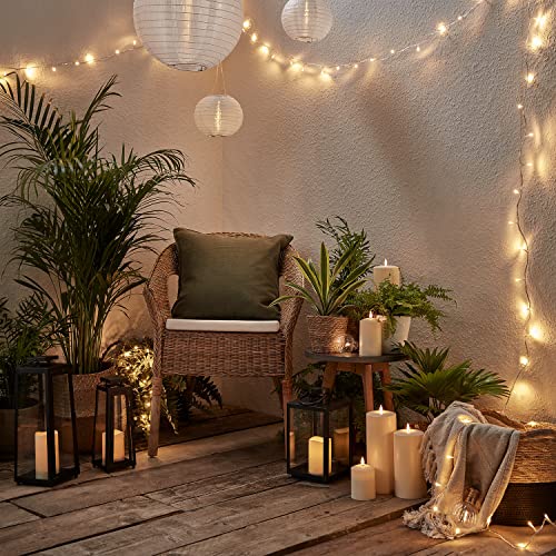 Lights4Fun, Inc. Set Of 2 Black Metal Solar Powered Led Fully Weatherproof Outdoor Garden & Patio Flameless Candle Lanterns #TOP6
