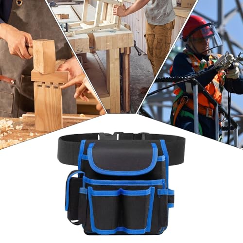 Ceinture à Outils électricien - Soupche Robuste, Sac de Travail réglable | Organisateur Multifonctionnel Grand Stockage, Courroie de Construction Oxford Durable pour la Toit en plomberie