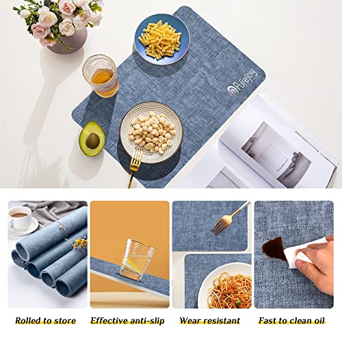 Purejoy Placemats and Coaster Sets 6, Christmas Table Mats PU Leather, Heat-Resistant Washable and Non-Slip 43 * 30 cm - Image 4