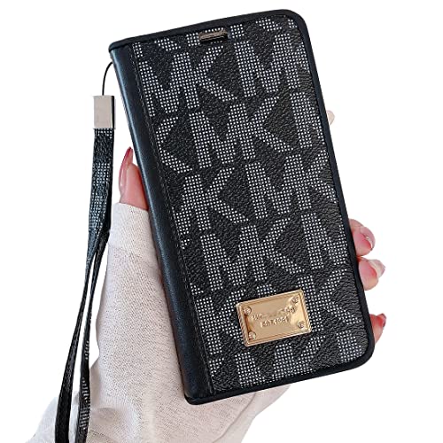 Luxury Case for iPhone 13 Pro Max Wallet Case with Lanyard, Designer Classic Pattern PU Leather Wallets Trunk Cover Premium Magnetic Flip Retro Shockproof Bumper Card Slot Holde Phone Case 6.7