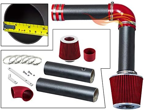 MATTE BLACK PIPE RED - SHORT RAM INTAKE Compatible with 04-08 ACURA TL/RL VCCI-AC-V05RDB