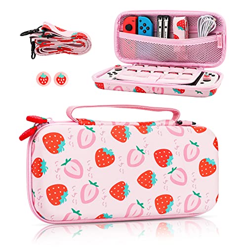 FUNDIARY Nintendo Switch ve Switch OLED için Sevimli Çilek…