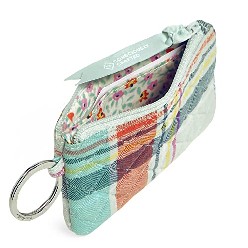 Vera Bradley Womens Cotton Zip Wallet Id Case, Pastel Plaid - Recycled Cotton, One Size Us #TOP1