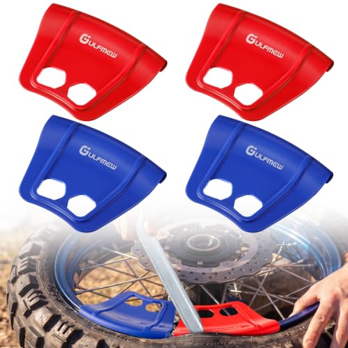 Image of 4 Rim Protectors for Tire Changing, Wheel Rim Guard Kit, Blue & Red